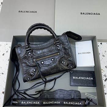 Balenciaga Le City XS Bag In Black Arena Lambskin Black Hardware Black 24*10*15cm