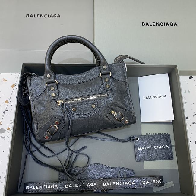 Balenciaga Le City XS Bag In Black Arena Lambskin Shiny Gold Hardware Black 24*10*15cm - 1