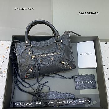 Balenciaga Le City XS Bag In Black Arena Lambskin Shiny Gold Hardware Black 24*10*15cm