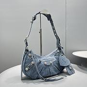 Balenciaga Le Cagole Small Rhinestones Denim Shoulder Bag 33*16*8.4cm - 2