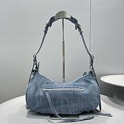 Balenciaga Le Cagole Small Rhinestones Denim Shoulder Bag 33*16*8.4cm - 3