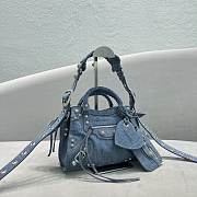 Balenciaga Neo Cagole XS Rhinestones Denim Bag 26*10*17cm - 4