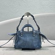 Balenciaga Neo Cagole XS Rhinestones Denim Bag 26*10*17cm - 3