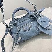 Balenciaga Neo Cagole XS Rhinestones Denim Bag 26*10*17cm - 2