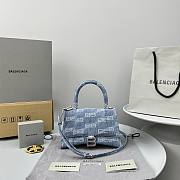 Balenciaga Light Blue BB Monogram Denim Small Hourglass 23*10*24cm - 1