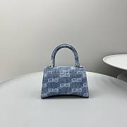 	 Balenciaga XS Light Blue BB Monogram Denim Small Hourglass 19*8*21cm - 4