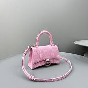 Balenciaga XS Pink BB Monogram Denim Small Hourglass 19*8*21cm - 5