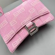 Balenciaga XS Pink BB Monogram Denim Small Hourglass 19*8*21cm - 3