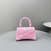 Balenciaga XS Pink BB Monogram Denim Small Hourglass 19*8*21cm - 2