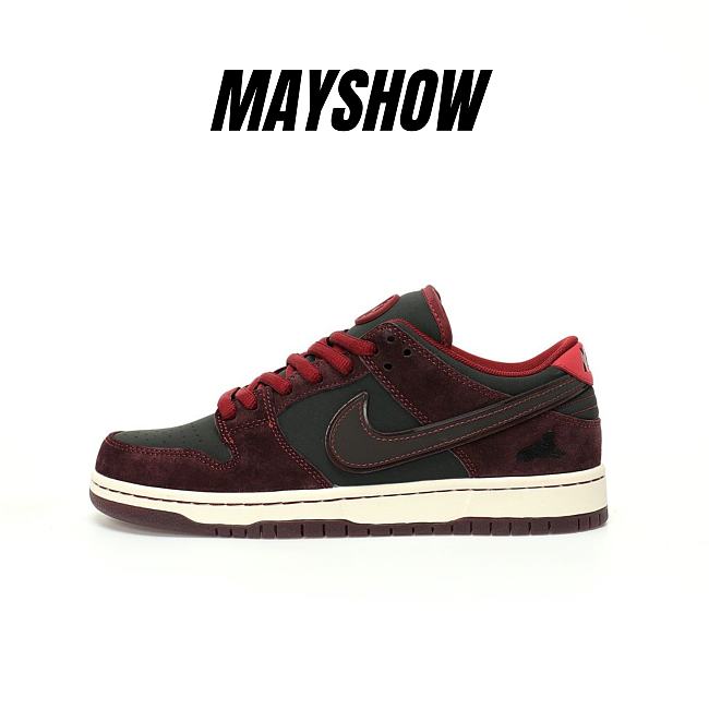 RIOT Skateshop Nike Dunk Low SB Mahogany Dark Beetroot - FZ1289-200 - 1