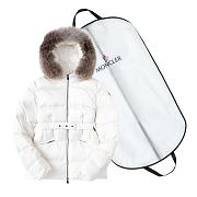 Moncler Boed Down Jacket with Shearling Hood Trim FG00580 White  - 1