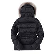 Moncler Boed Down Jacket with Shearling Hood Trim FG00580 Black - 2