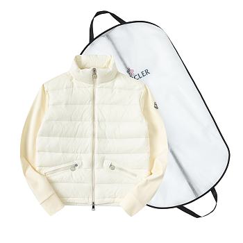 Moncler Padded Zip-Up Cardigan FG00365 White