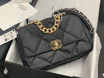 Chanel 19 Flap Bag Black Lambskin Mixed Hardware 30×20×10cm