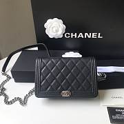 Chanel Boy WOC Chain Bag Black Antique Silver 19x12.5x3cm - 1