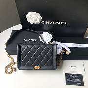 Chanel Boy WOC Chain Bag Black Antique Gold 19x12.5x3cm - 1