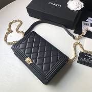 Chanel Boy WOC Chain Bag Black Antique Gold 19x12.5x3cm - 5