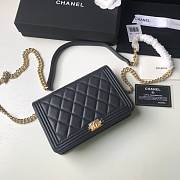 Chanel Boy WOC Chain Bag Black Antique Gold 19x12.5x3cm - 2