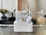 Chanel Classic Mini Flap Bag Golden Hardware White 17cm - 1