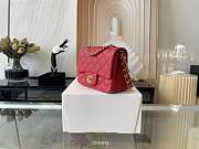 Chanel Classic Mini Flap Bag Golden Hardware Red 17cm - 5