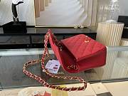 Chanel Classic Mini Flap Bag Golden Hardware Red 17cm - 3