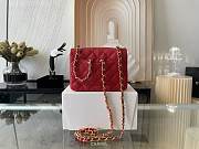 Chanel Classic Mini Flap Bag Golden Hardware Red 17cm - 4