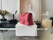 Chanel Classic Mini Flap Bag Golden Hardware Hot Pink 17cm - 4