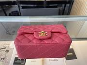 Chanel Classic Mini Flap Bag Golden Hardware Hot Pink 17cm - 3