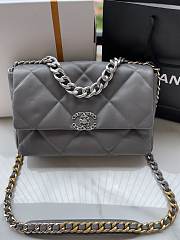 Chanel 19 Dark Grey Lambskin Mixed Hardware 30cm - 1