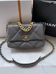 Chanel 19 Dark Grey Lambskin Mixed Hardware Gold 26cm - 1