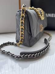 Chanel 19 Dark Grey Lambskin Mixed Hardware Gold 26cm - 5