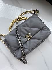 Chanel 19 Dark Grey Lambskin Mixed Hardware Gold 30m - 3