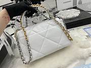 Chanel 19 White Lambskin Mixed Hardware Gold 26cm - 3