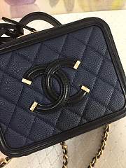 Chanel Filigree Vanity Case Navy 17cm - 3