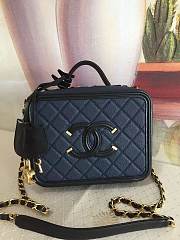 Chanel Filigree Vanity Case Navy 21cm - 1