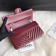 Chanel Classic Flap Chevron Burgundy Silver Quilted Leather 25cm - 5