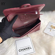 Chanel Classic Flap Chevron Burgundy Silver Quilted Leather 25cm - 4