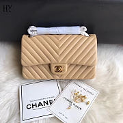 Chanel Classic Flap Beige Gold Quilted Leather 25cm - 4