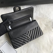 Chanel Classic Flap Black Silver Quilted Leather 25cm - 2