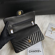 Chanel Classic Flap Black Gold Quilted Leather 25cm - 3