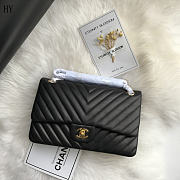 Chanel Classic Flap Black Gold Quilted Leather 25cm - 2