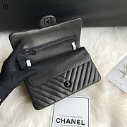 Chanel Classic Flap Black Black Quilted Leather 25cm - 4