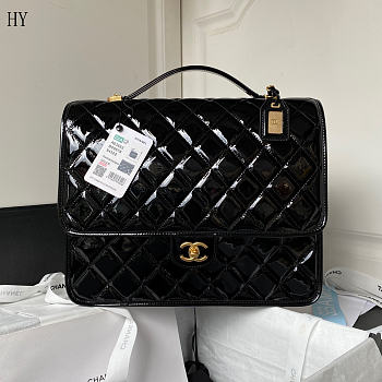 Chanel 22K Backpack Patent Black 31.5*31*9cm