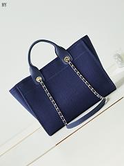 Chanel Canvas Large Shopping Bag Tote Denim 33cm - 3