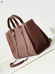 Chanel Canvas Large Shopping Bag Tote Brown 33cm - 3