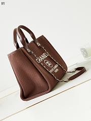 Chanel Canvas Large Shopping Bag Tote Brown 33cm - 2