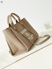 Chanel Canvas Large Shopping Bag Tote Beige 33cm - 4