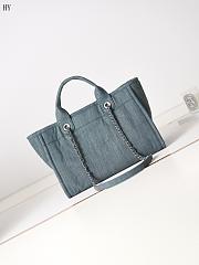 Chanel Canvas Large Shopping Bag Tote Light Denim 33cm - 5