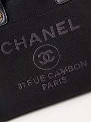 Chanel Canvas Large Shopping Bag Tote Black 33cm - 4