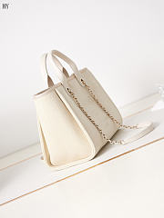 Chanel Canvas Large Shopping Bag Tote White 33cm - 3